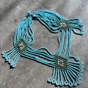 Elegant Blue Beaded Necklace